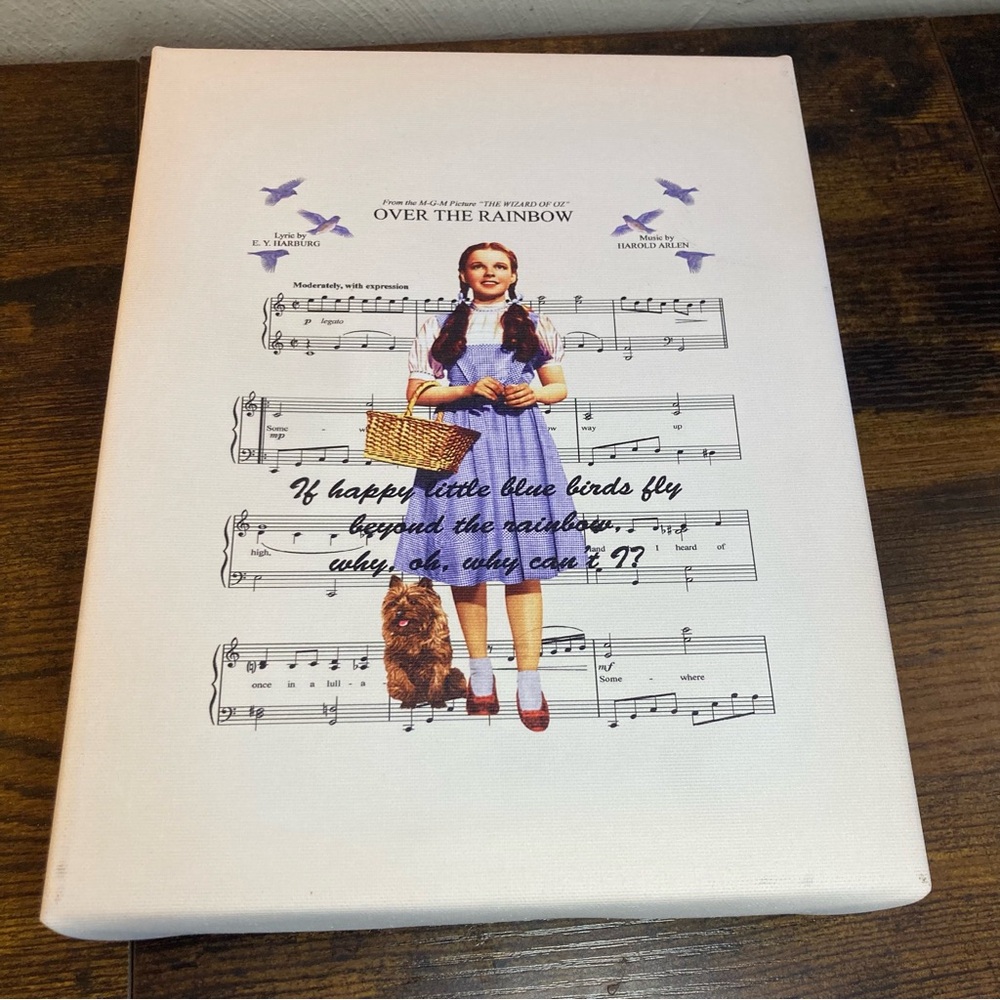 Wizard of Oz Inspired Canvas Wall Art Dorothy‎ Lyric Sheet Decor